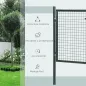 Puerta Verja de Jardín de Acero con Cerradura Manija y 3 Llaves Puerta de Valla Cerca para Exterior Patio Terraza 97x150 cm Verd