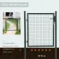 Puerta Verja de Jardín de Acero con Cerradura Manija y 3 Llaves Puerta de Valla Cerca para Exterior Patio Terraza 97x150 cm Verd