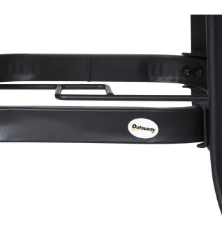 Mesa de Cristal de Jardín con Agujero para Sombrilla Mesa para Comer Redonda con Marco de Acero para Exterior Terraza Balcón Ø10