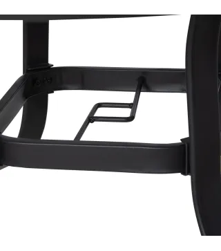 Mesa de Cristal de Jardín con Agujero para Sombrilla Mesa para Comer Redonda con Marco de Acero para Exterior Terraza Balcón Ø10