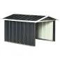Garaje para Robot Cortacésped de Acero Galvanizado con Techo Dos Aguas para Jardín Exterior 87x103x66 cm Gris Oscuro