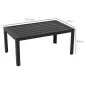 Mesa de Centro de Jardín Rectangular con Estructura de Acero Galvanizado para Patio Terraza 101,5x61x46 cm Negro