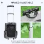Transportín Carrito para Mascotas 2 en 1 Mochila de Viaje con 2 Ruedas para Perros Gatos con Asa Retráctil de Aluminio y Bolsill