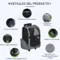 Transportín Carrito para Mascotas 2 en 1 Mochila de Viaje con 2 Ruedas para Perros Gatos con Asa Retráctil de Aluminio y Bolsill