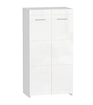 Zapatero Armario para Zapatos Moderno con Estantes Ajustables para 10 Pares de Zapatos 55x36x108 cm Blanco Brillo