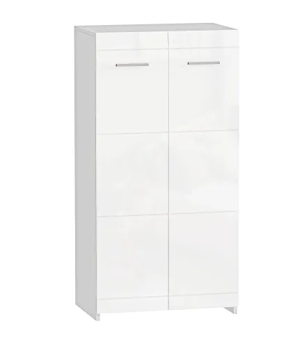 Zapatero Armario para Zapatos Moderno con Estantes Ajustables para 10 Pares de Zapatos 55x36x108 cm Blanco Brillo