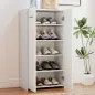 Zapatero Armario para Zapatos Moderno con Estantes Ajustables para 10 Pares de Zapatos 55x36x108 cm Blanco Brillo
