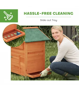 Gallinero para Exterior de Madera 113,5x67,5x95,5 cm Gallinero con Nido Bandeja Extraíble Techo Impermeable Perchas