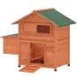 Gallinero para Exterior de Madera 113,5x67,5x95,5 cm Gallinero con Nido Bandeja Extraíble Techo Impermeable Perchas