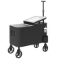 Carrito Nevera de 56L con Ruedas Mango Ajustable Abrebotellas Recogetapas Drenaje y Asa 75x35x120 cm Negro