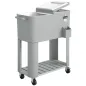 Carrito Nevera de 76L con Ruedas Estante Abrebotellas Recogetapas Drenaje y 2 Asas para Patio Fiesta 92x39x81 cm Plata