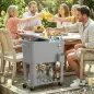Carrito Nevera de 76L con Ruedas Estante Abrebotellas Recogetapas Drenaje y 2 Asas para Patio Fiesta 92x39x81 cm Plata