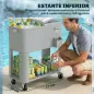 Carrito Nevera de 76L con Ruedas Estante Abrebotellas Recogetapas Drenaje y 2 Asas para Patio Fiesta 92x39x81 cm Plata