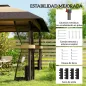 Carpa Plegable 4x4 m Pop-up con Doble Techo 4 Laterales de Malla Altura Ajustable Bolsa Transporte UPF30+ Caqui