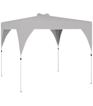 Carpa Plegable Pop-up 3x3 m con Bloqueo Central Altura Ajustable Bolsa Transporte con Ruedas y Sacos de Arena Gris