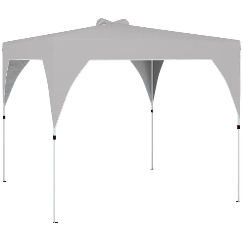 Carpa Plegable Pop-up 3x3 m con Bloqueo Central Altura Ajustable Bolsa Transporte con Ruedas y Sacos de Arena Gris