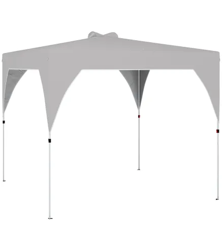 Carpa Plegable Pop-up 3x3 m con Bloqueo Central Altura Ajustable Bolsa Transporte con Ruedas y Sacos de Arena Gris