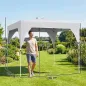 Carpa Plegable Pop-up 3x3 m con Bloqueo Central Altura Ajustable Bolsa Transporte con Ruedas y Sacos de Arena Gris