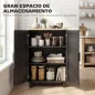 Aparador de Salón Estrecho de 2 Puertas Armario de Cocina con Estante Ajustable para Entrada 60x30x90 cm Negro