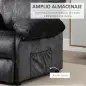 Sillón Relax Reclinable Manual Sillón Relax de Terciopelo con Reposabrazos Reposapiés Acolchado Grueso Negro Sillón Relax Reclinable Manual Sillón Relax de Terciopelo con Reposabrazos Reposapiés Acolchado Grueso Negro