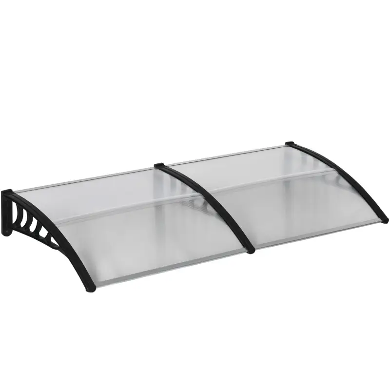 Tejadillo de Protección 200x96x27 cm Marquesina Exterior para Puertas y Ventanas contra Sol y Lluvia Transparente