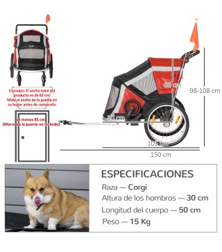 Remolque de Bicicleta para Perros
