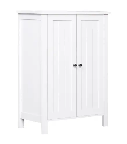 Armario de Baño con 2 Puertas y 2 Estantes Ajustables Interiores Mueble Auxiliar de Almacenaje 60x30x80 cm Blanco