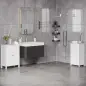 Armario de Baño con 2 Puertas y 2 Estantes Ajustables Interiores Mueble Auxiliar de Almacenaje 60x30x80 cm Blanco