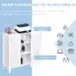 Armario de Baño con 2 Puertas y 2 Estantes Ajustables Interiores Mueble Auxiliar de Almacenaje 60x30x80 cm Blanco