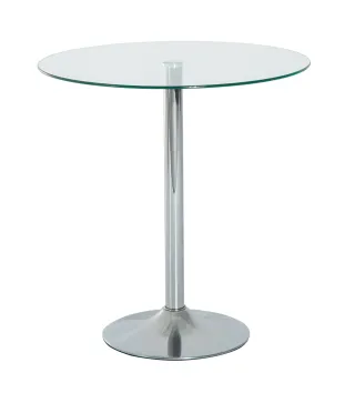 Mesa de Comedor Redonda para 2 Personas Mesa de Cocina Moderna con Superficie de Vidrio Templado para Salón Plateada