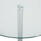 Mesa de Comedor Redonda para 2 Personas Mesa de Cocina Moderna con Superficie de Vidrio Templado para Salón Plateada