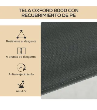 Set 2 Sillas de Jardín Plegables con Reposabrazos Sillas para Camping y Playa en Tela Oxford 54x59x78 cm Gris Oscuro