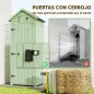 Armario de Jardín de Madera Armario de Almacenamiento Cobertizo de Jardín con Estantes 77x54,2x179 cm Verde