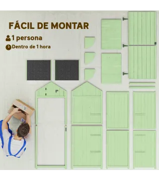 Armario de Jardín de Madera Armario de Almacenamiento Cobertizo de Jardín con Estantes 77x54,2x179 cm Verde