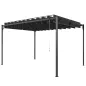 Pérgola de Jardín 3x4 m con Protección UPF 50+ Gazebo con Techo Ajustable Estructura de Metal para Exterior Gris Oscuro