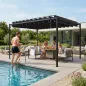 Pérgola de Jardín 3x4 m con Protección UPF 50+ Gazebo con Techo Ajustable Estructura de Metal para Exterior Gris Oscuro