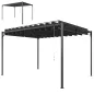 Pérgola de Jardín 3x4 m con Protección UPF 50+ Gazebo con Techo Ajustable Estructura de Metal para Exterior Gris Oscuro