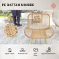 Conjunto de Muebles de Jardín de Rattán de 4 Piezas con Cojines Sofá 2 Sillones y Mesa de Centro Beige