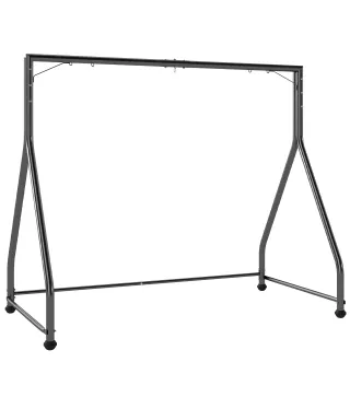 Soporte para Columpio de Acero Estructura de Columpio de 2 y 3 Asientos Carga 360 kg 210x117x175 cm Negro