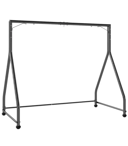 Soporte para Columpio de Acero Estructura de Columpio de 2 y 3 Asientos Carga 360 kg 210x117x175 cm Negro