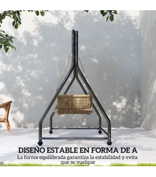 Soporte para Columpio de Acero Estructura de Columpio de 2 y 3 Asientos Carga 360 kg 210x117x175 cm Negro