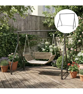 Soporte para Columpio de Acero Estructura de Columpio de 2 y 3 Asientos Carga 360 kg 210x117x175 cm Negro