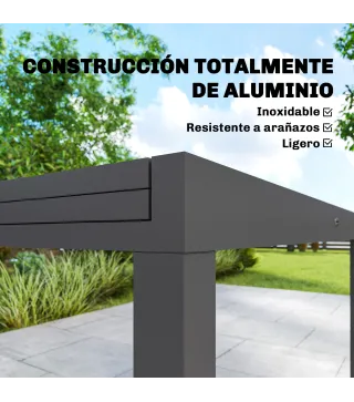 Mesa de Comedor Exterior Extensible 135/270 cm para 6-10 Personas de Aluminio con Tapa de Listones Gris Oscuro