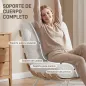 Butaca de Salón Tapizada en Lino con Asiento Acolchado Soporte con Listones Estructura de Acero Crema