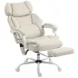 Silla de Escritorio Reclinable con Masaje Vibratorio de 6 Puntos Calor Lumbar Reposacabezas Ajustable Reposapiés 70x75,5x122,5 c