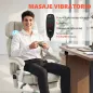 Silla de Escritorio Reclinable con Masaje Vibratorio de 6 Puntos Calor Lumbar Reposacabezas Ajustable Reposapiés Crema