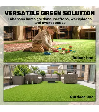 Césped Sintético 1m x 4m Alfombra Césped Artificial con Altura de Hierba 10 mm Drenaje Automático Verde