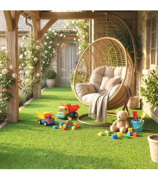 Césped Sintético 1m x 4m Alfombra Césped Artificial con Altura de Hierba 10 mm Drenaje Automático Verde