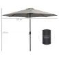 Sombrilla de Jardín Ø295x250 cm con Manivela Parasol Exterior con Mecanismo de Inclinación y Poste Desmontable de Metal para Ter