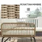 Conjunto de Muebles de Jardín Exterior de Ratán con Sofá de 2 Plazas Chaise Longue Cojines y Mesa Auxiliar Crema